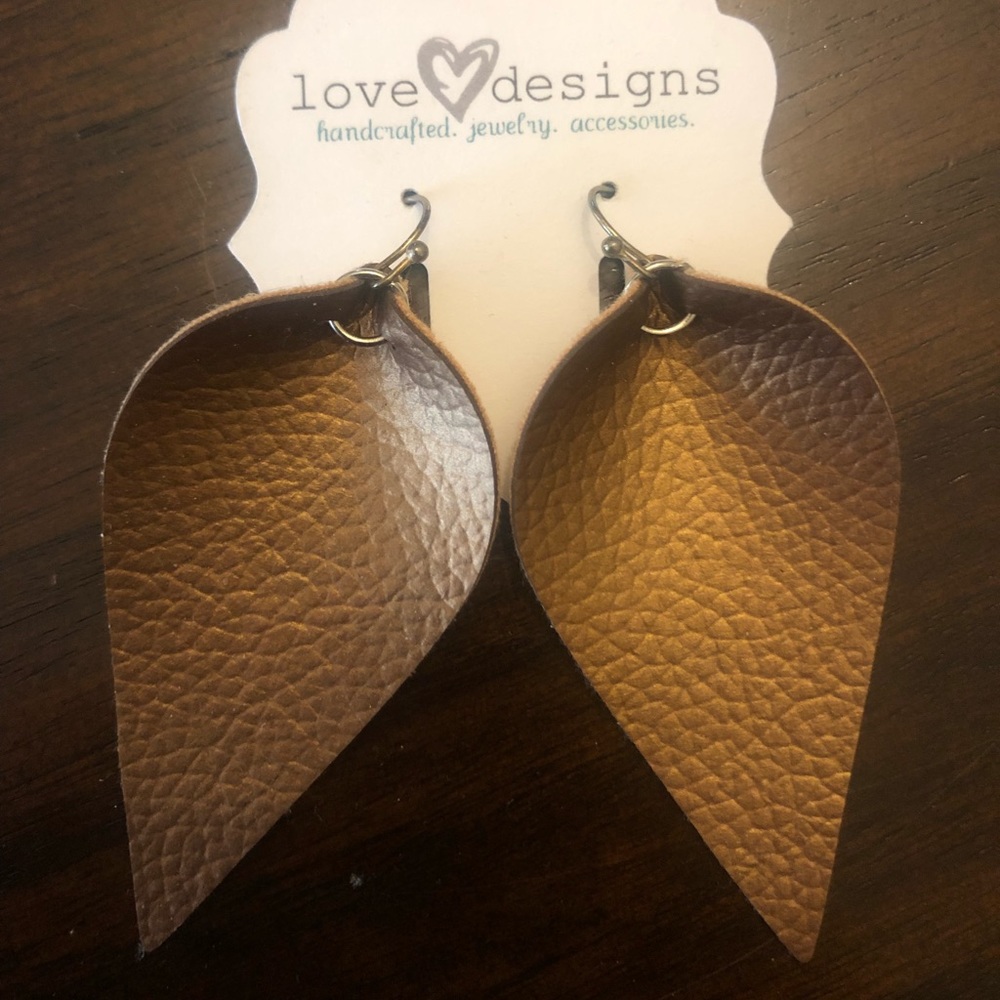 Love Designs Faux Leather Earrings